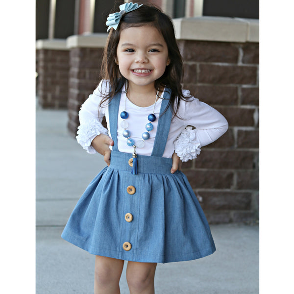 denim suspender skirt dress Japanese Sweet Denim Suspender Skirt Set - Kawaii Fashion Shop